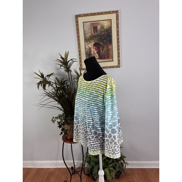 Beautiful Women Blouse Sz M 3/4 Sleeve See through Y2K Coastal Beach Minimalist - Picture 4 of 6